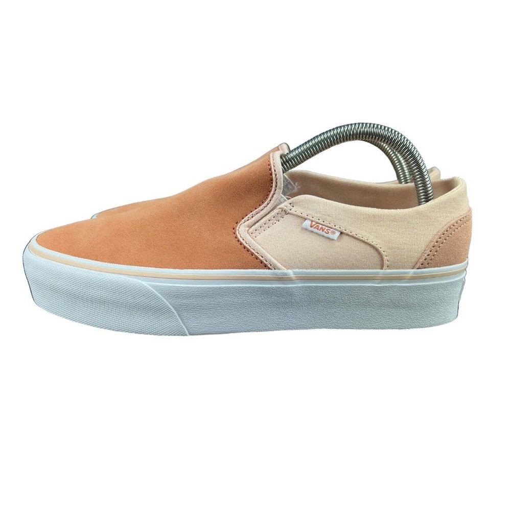 VANS Asher Platform Color Block Peach Slip On Shoes Women's Sizes 6 - 11 - Picture 3 of 9
